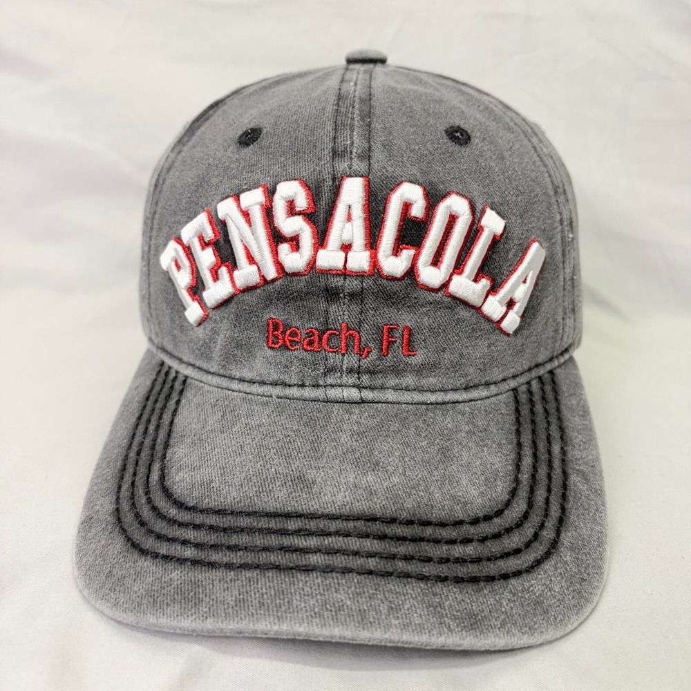 Alvin's Island Hat Pensacola Beach FL Unisex OSFM Gray Washed Baseball Cap